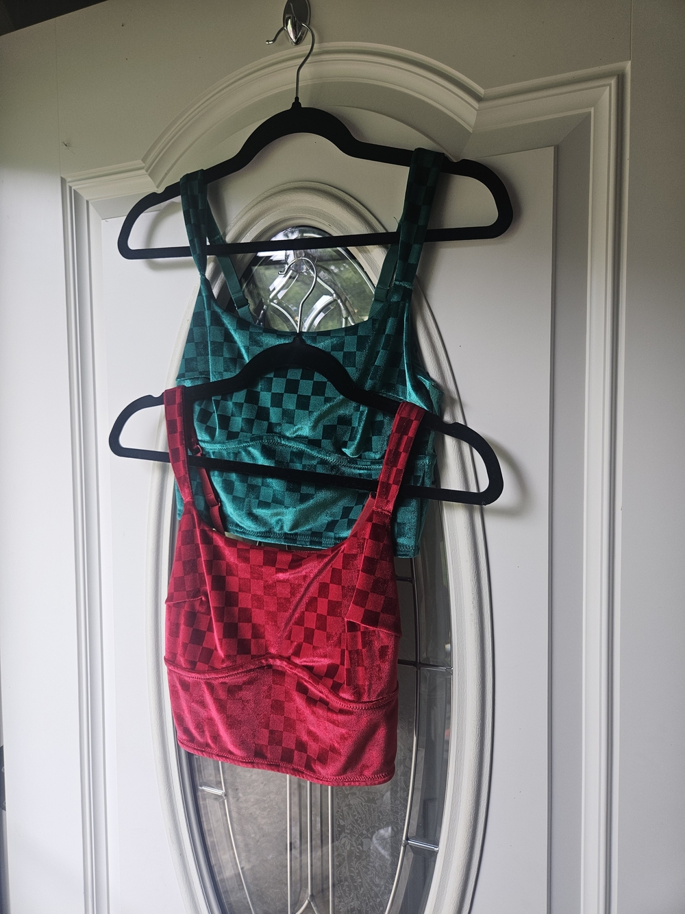 Colsie Teal Velvet Crop Tank Set Of 2
